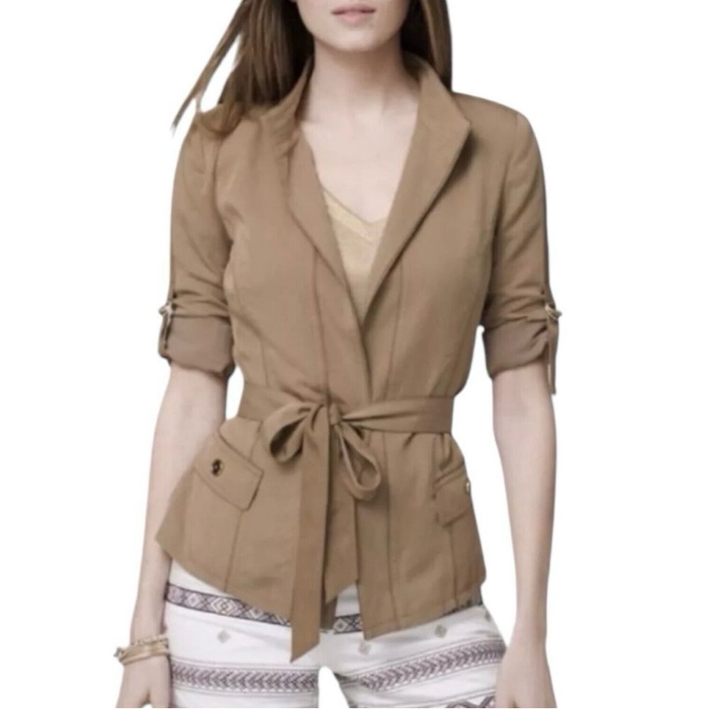 White House Black Market Green Khaki Blazer